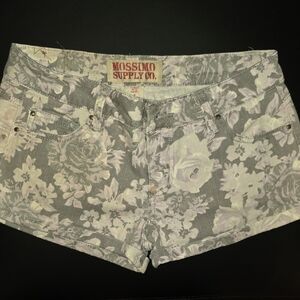 Mossimo Supply Co. Women's Gray and White Floral Jean Shorts